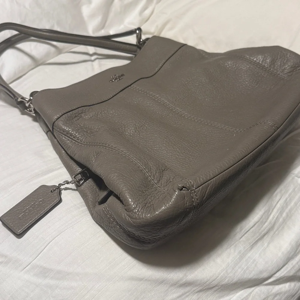 Coach Taupe Leather Shoulder Bag - Picture 2 of 5